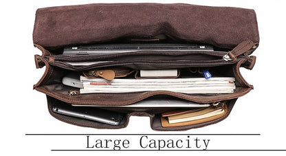 Retro Crazy Horse Leather Briefcase